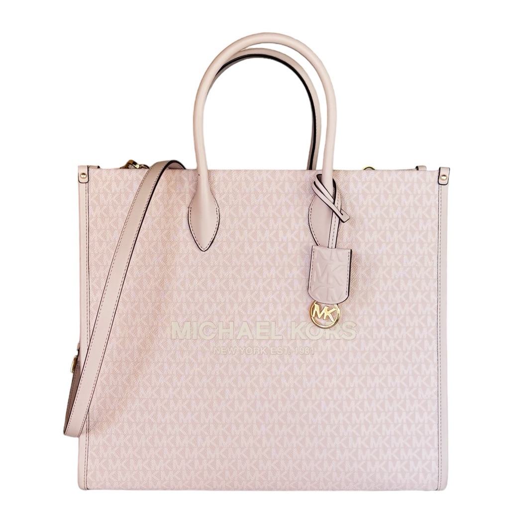 Michael Kors Mirella Large North South Tote Satchel Shoulder Bag Mk Light Powder